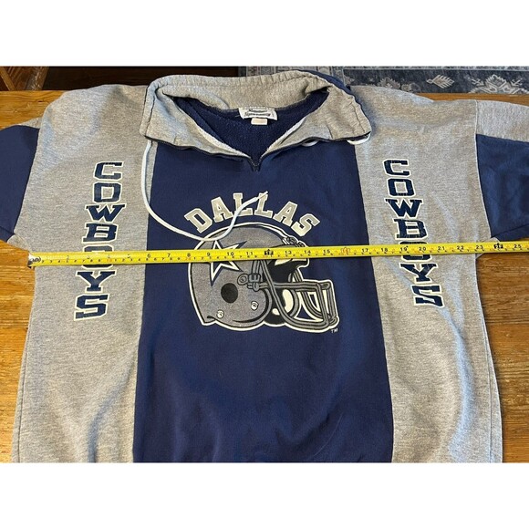 Vintage Dallas Cowboys Hoodie Sweatshirt Quarterzip NFL Hummer Sportswear - Picture 9 of 11